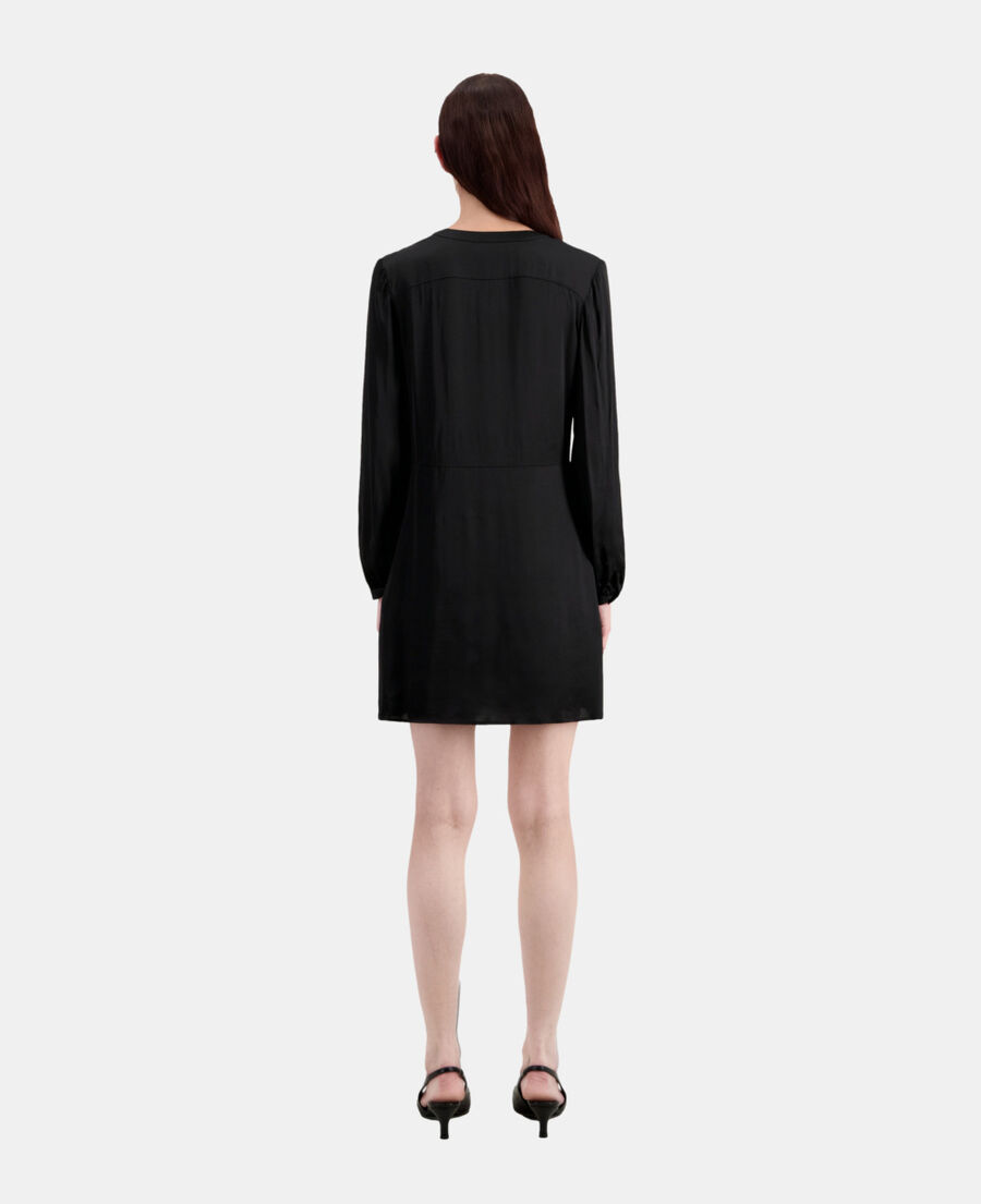 The Kooples FEMME BLACK robe courte noire avec plissage
