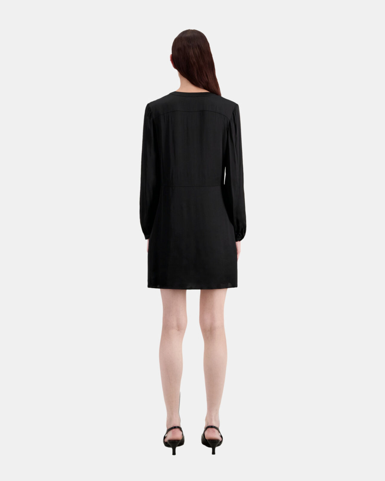 The Kooples WOMEN BLACK short black dress with pleating
