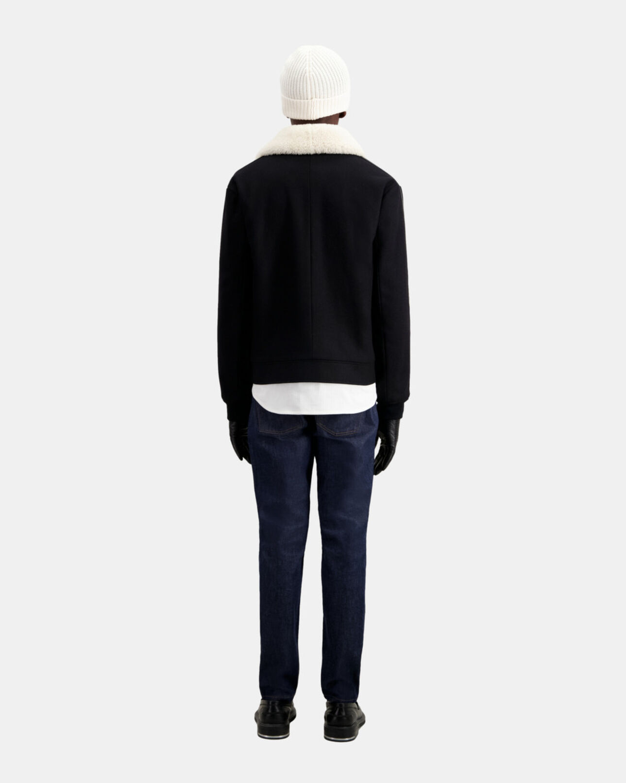 The Kooples MEN BLACK black wool-blend bomber jacket