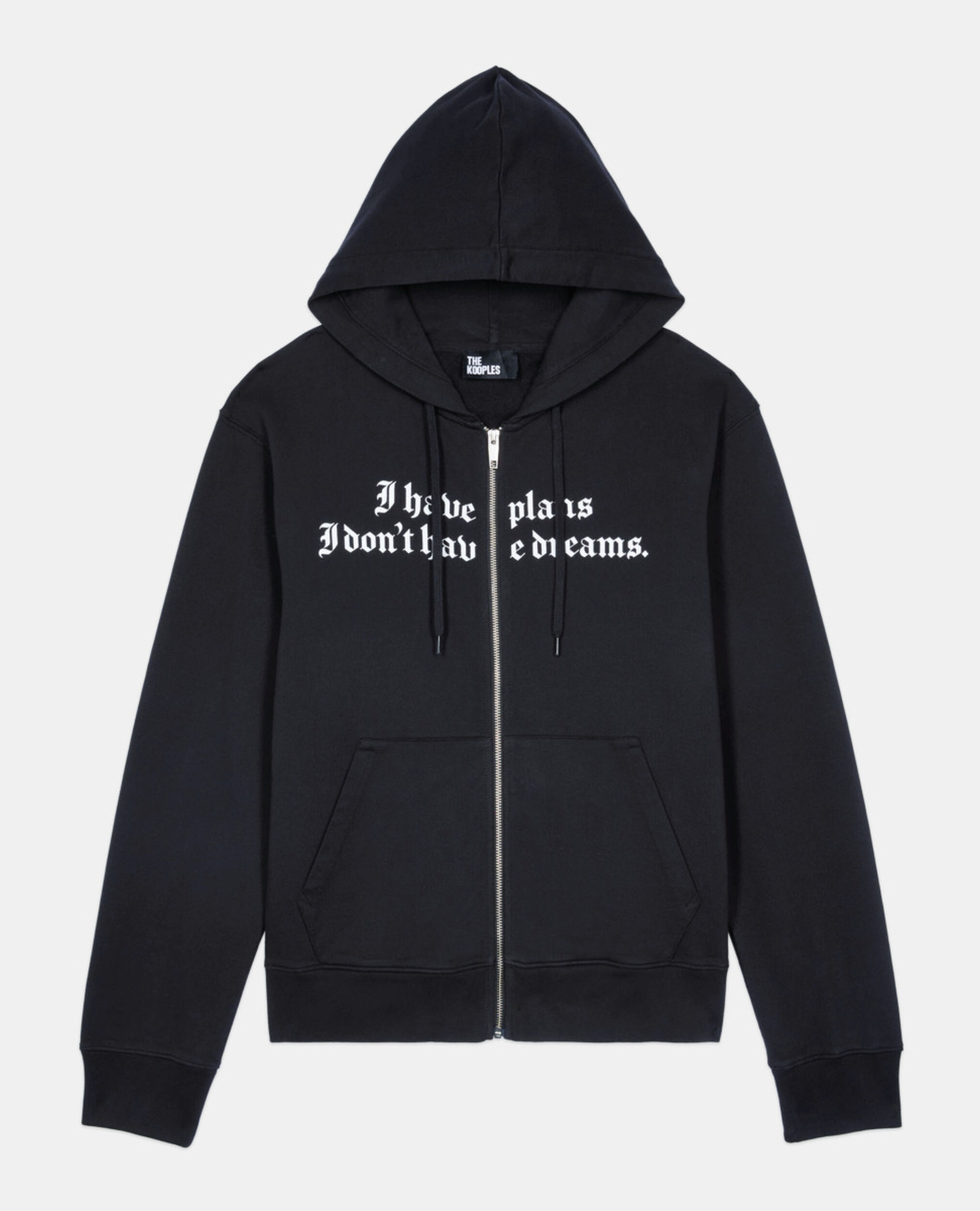 Black hoodie with serigraphy, BLACK WASHED, hi-res image number null