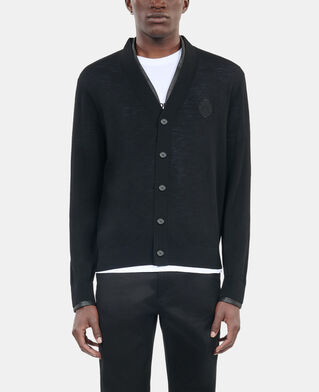 The Kooples H BLACK black merino wool cardigan 