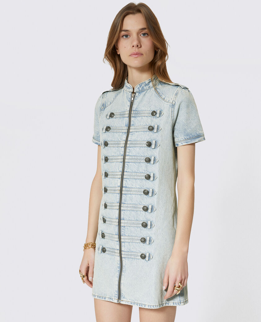 The Kooples WOMEN BABY BLUE blue denim short dress