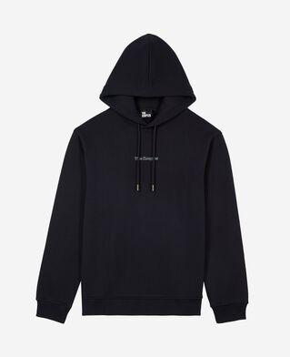 The Kooples MEN DARK NAVY hooded sweatshirt with navy logo