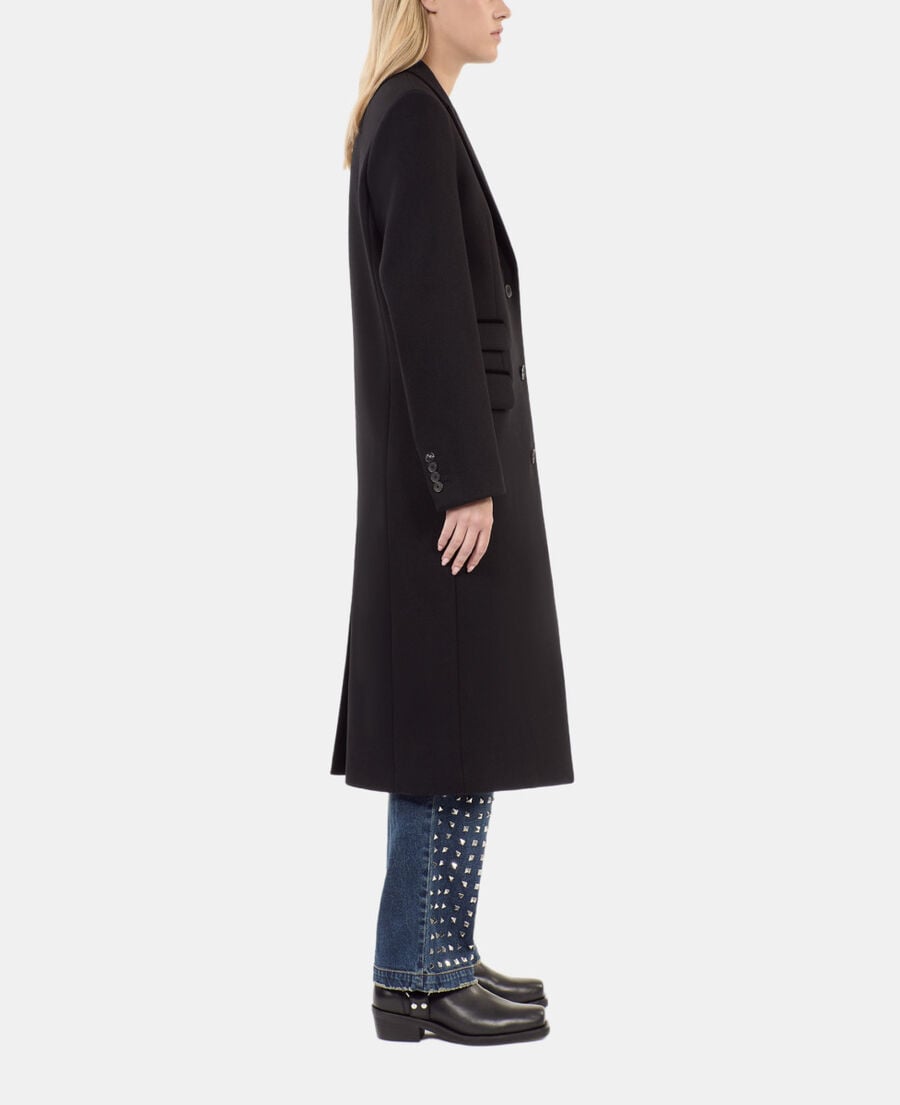 The Kooples MUJER BLACK abrigo largo mezcla lana negro