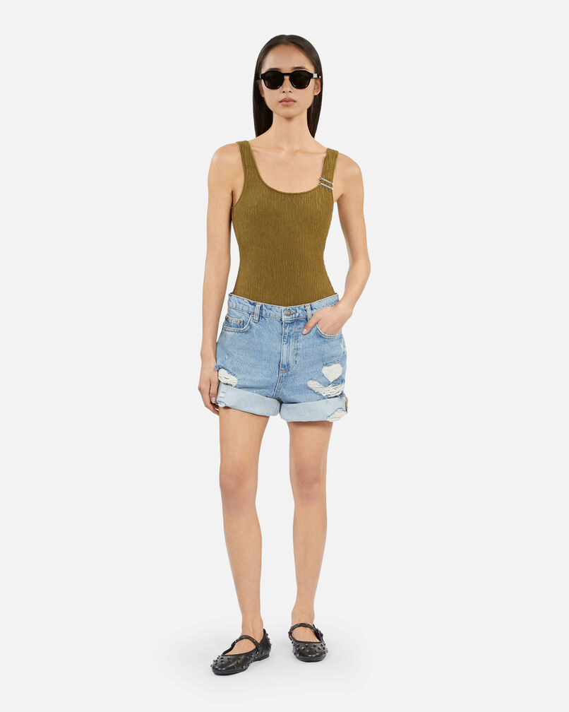 The Kooples FEMME KAKI maillot de bain the kooples x luz une pièce bretelles kaki
