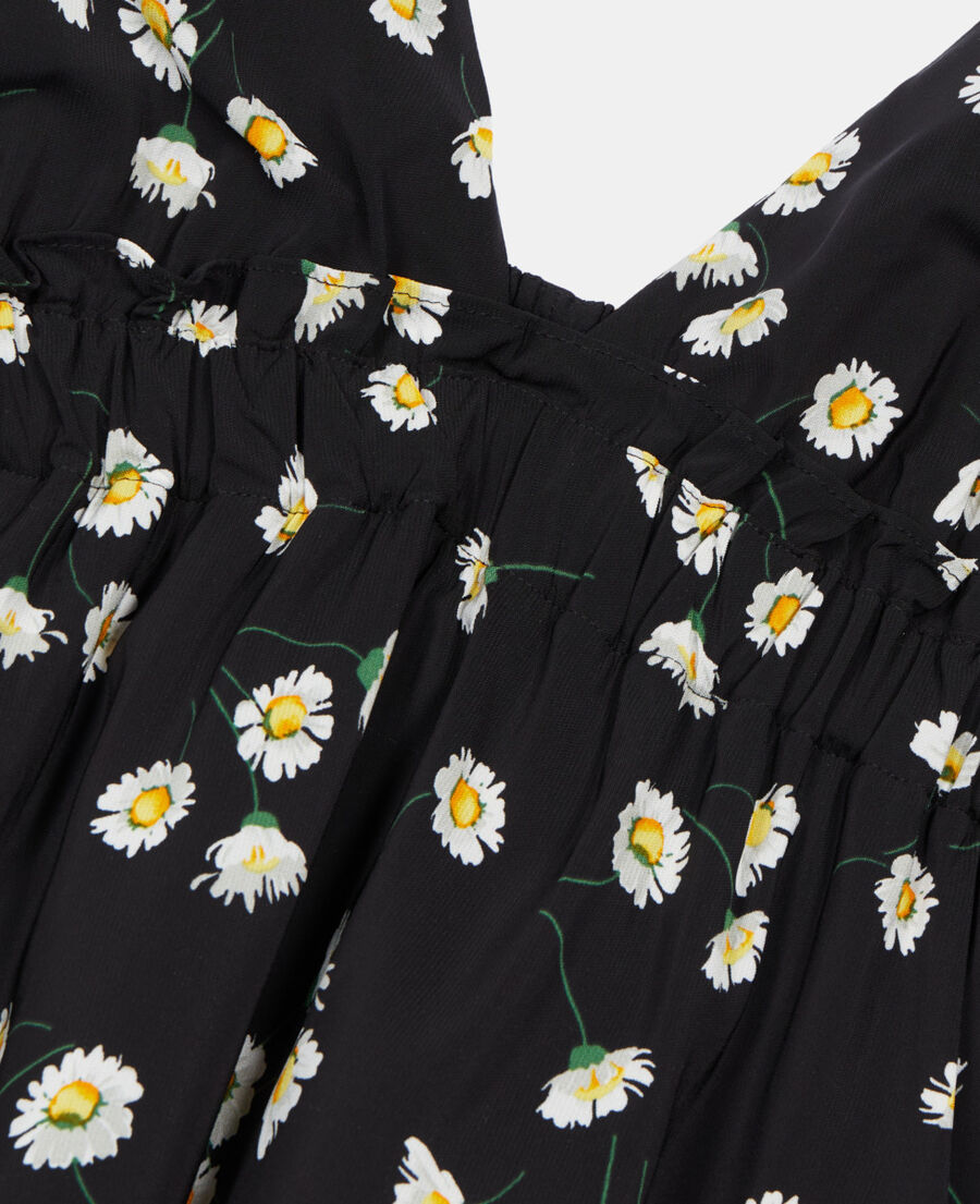 The Kooples WOMEN BLACK WHITE floral printed long dress