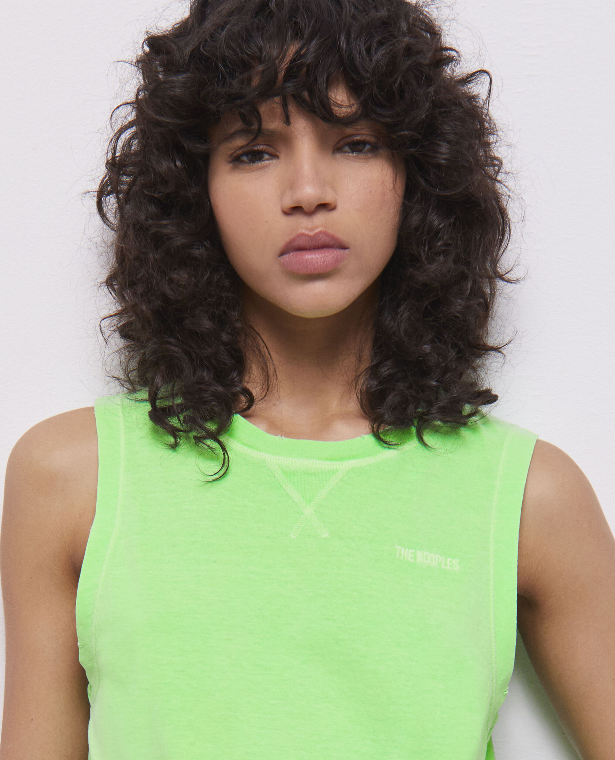 Camiseta verde fluorescente logotipo para mujer, VERT FLUO, hi-res image number null
