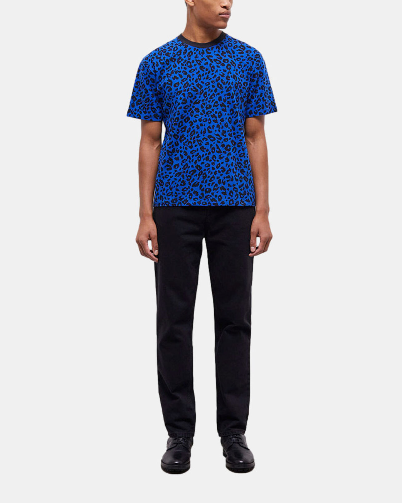 The Kooples HOMME BLUE ELECTRIC t-shirt homme léopard bleu