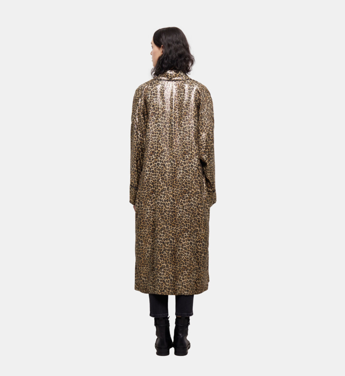 Warehouse long leopard coat outlet