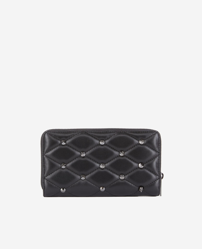 The Kooples WOMEN BLACK black quilted leather wallet