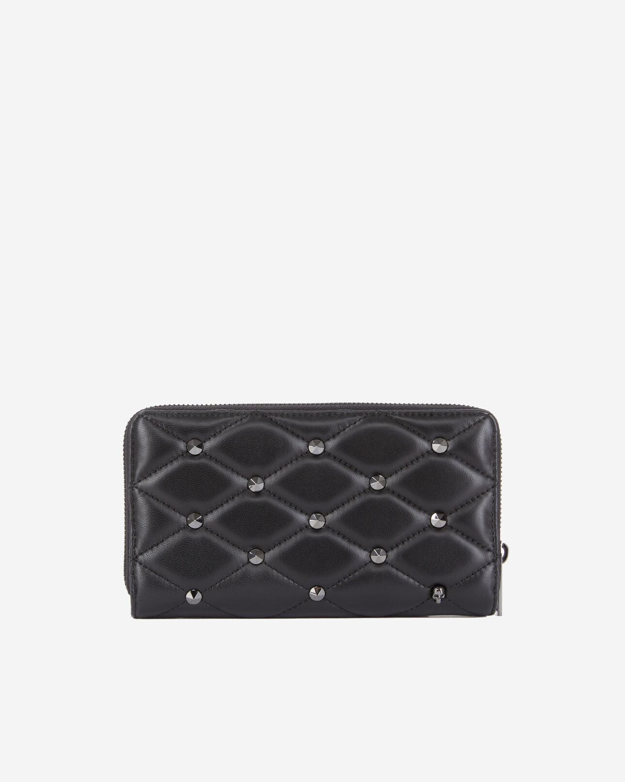 The Kooples DAMEN BLACK schwarze brieftasche aus gestepptem leder