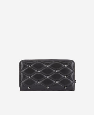 The Kooples F BLACK black quilted leather wallet