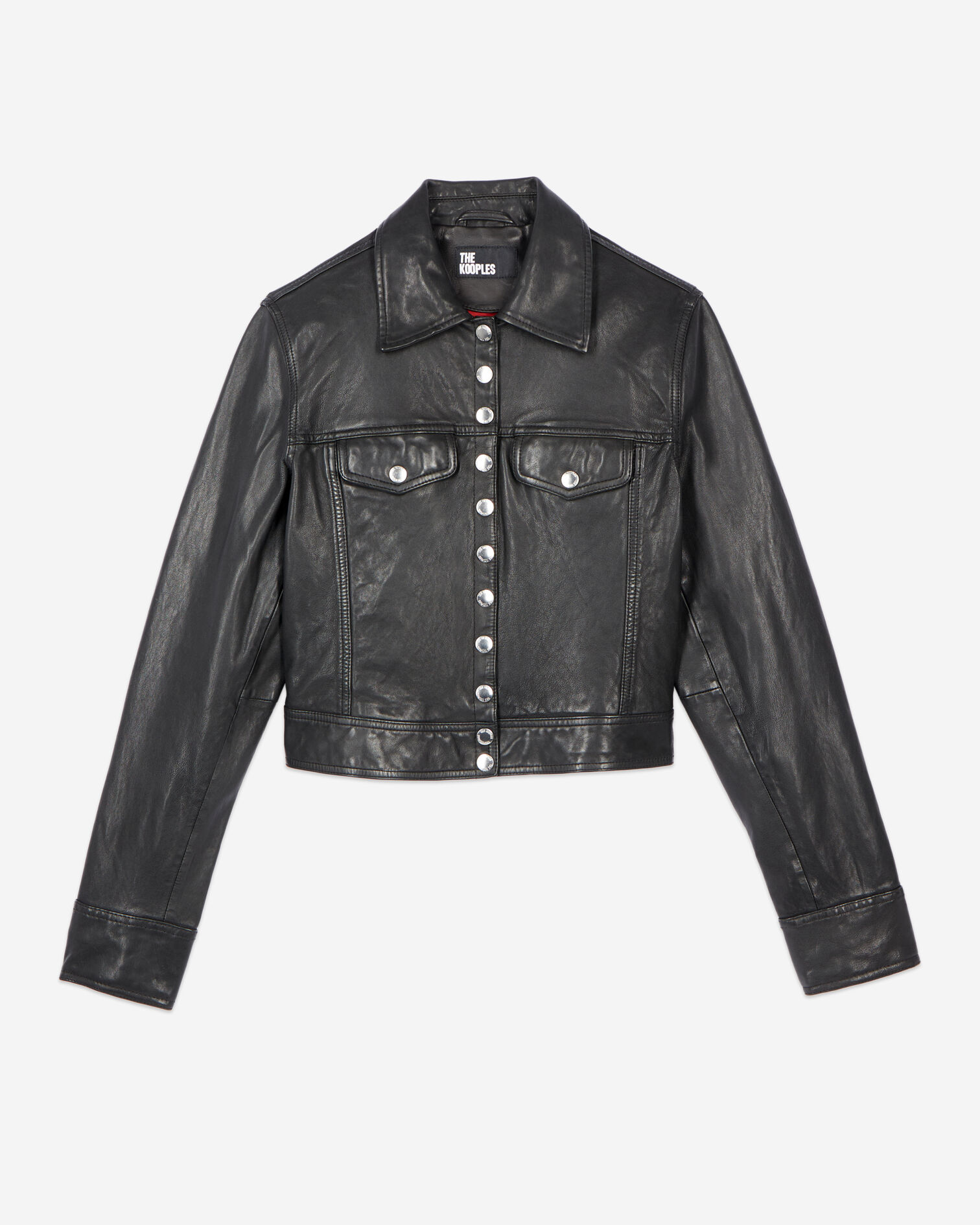 Black leather jacket, BLACK, hi-res image number null