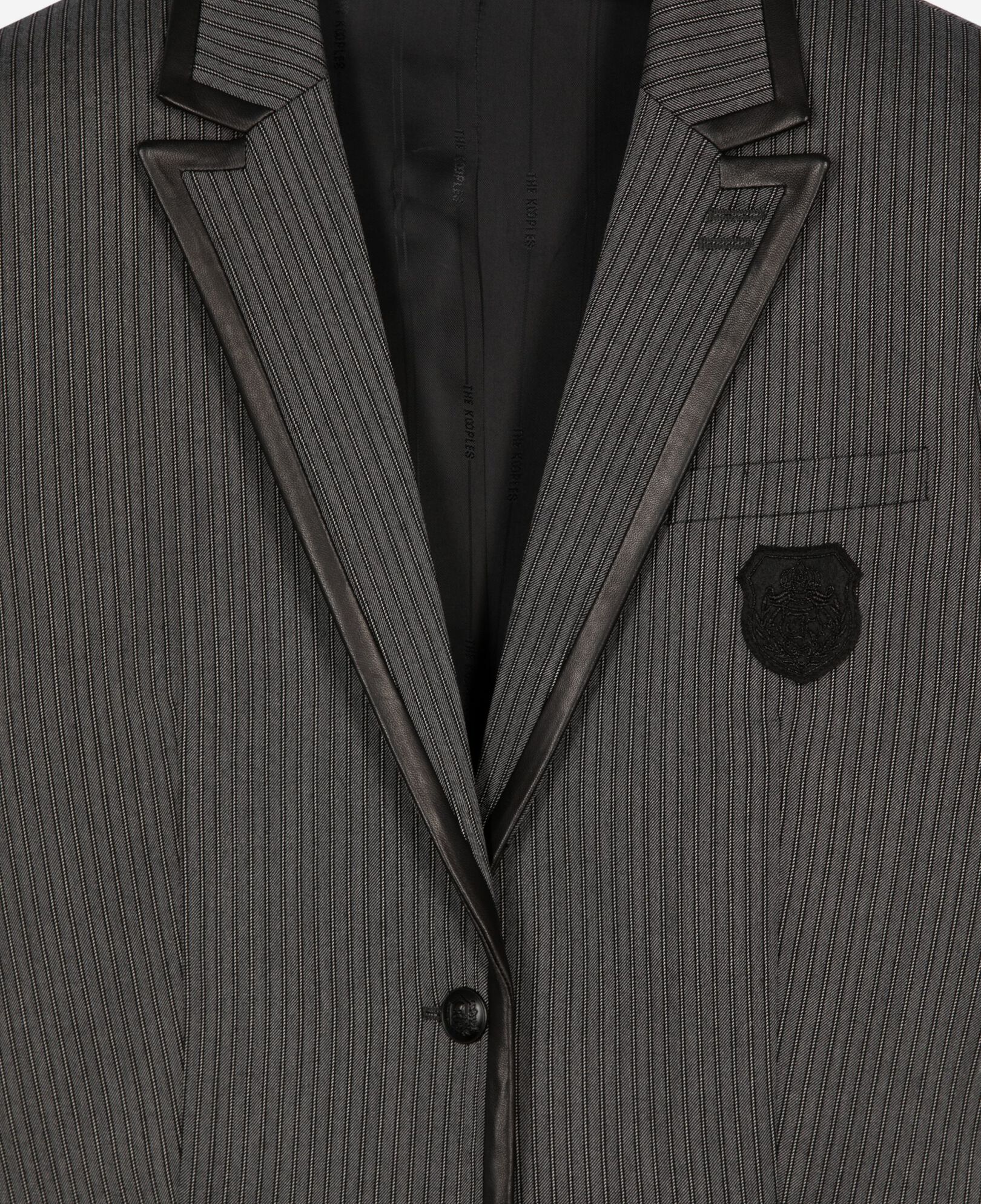 The Kooples WOMEN DARK GREY gray striped wool blend jacket