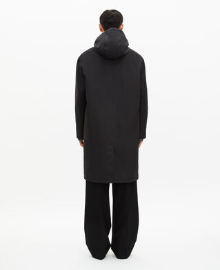 The Kooples HOMME BLACK parka à traitement déperlant type trench à capuche noire