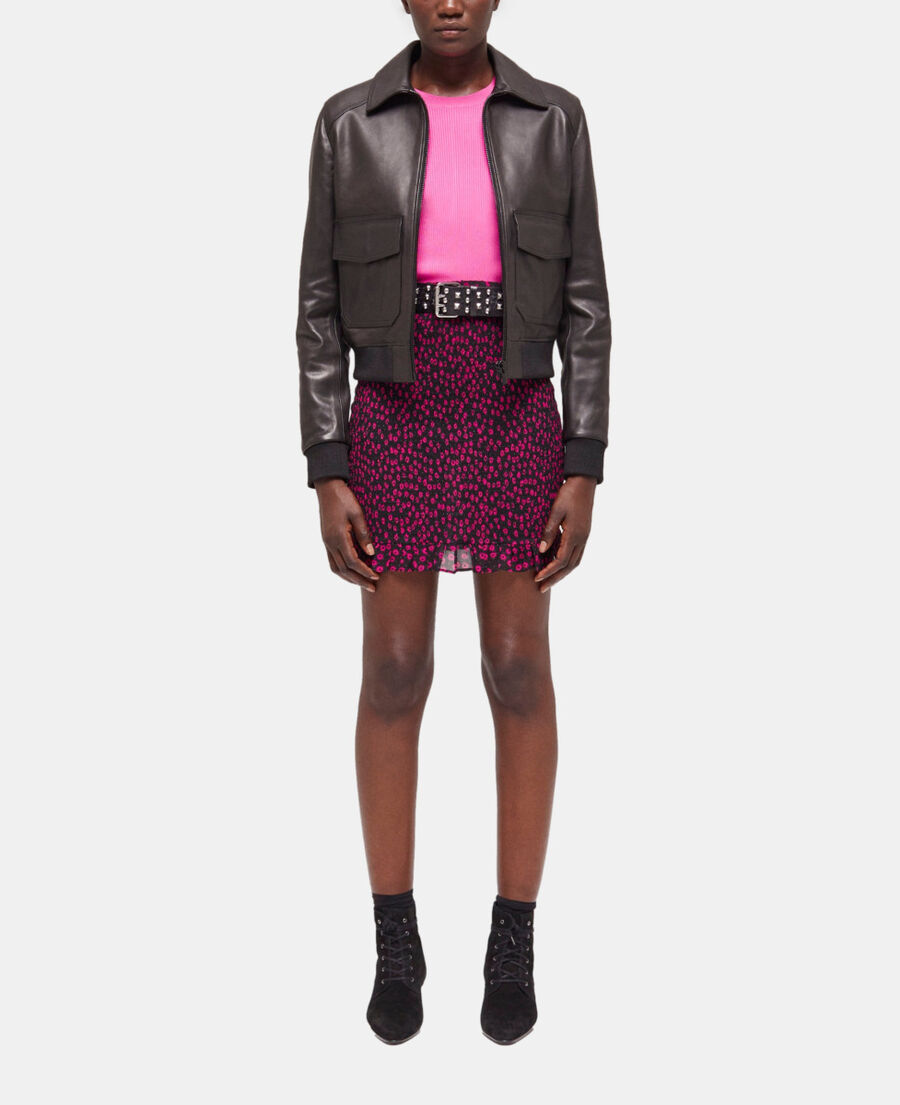 black leather jacket
