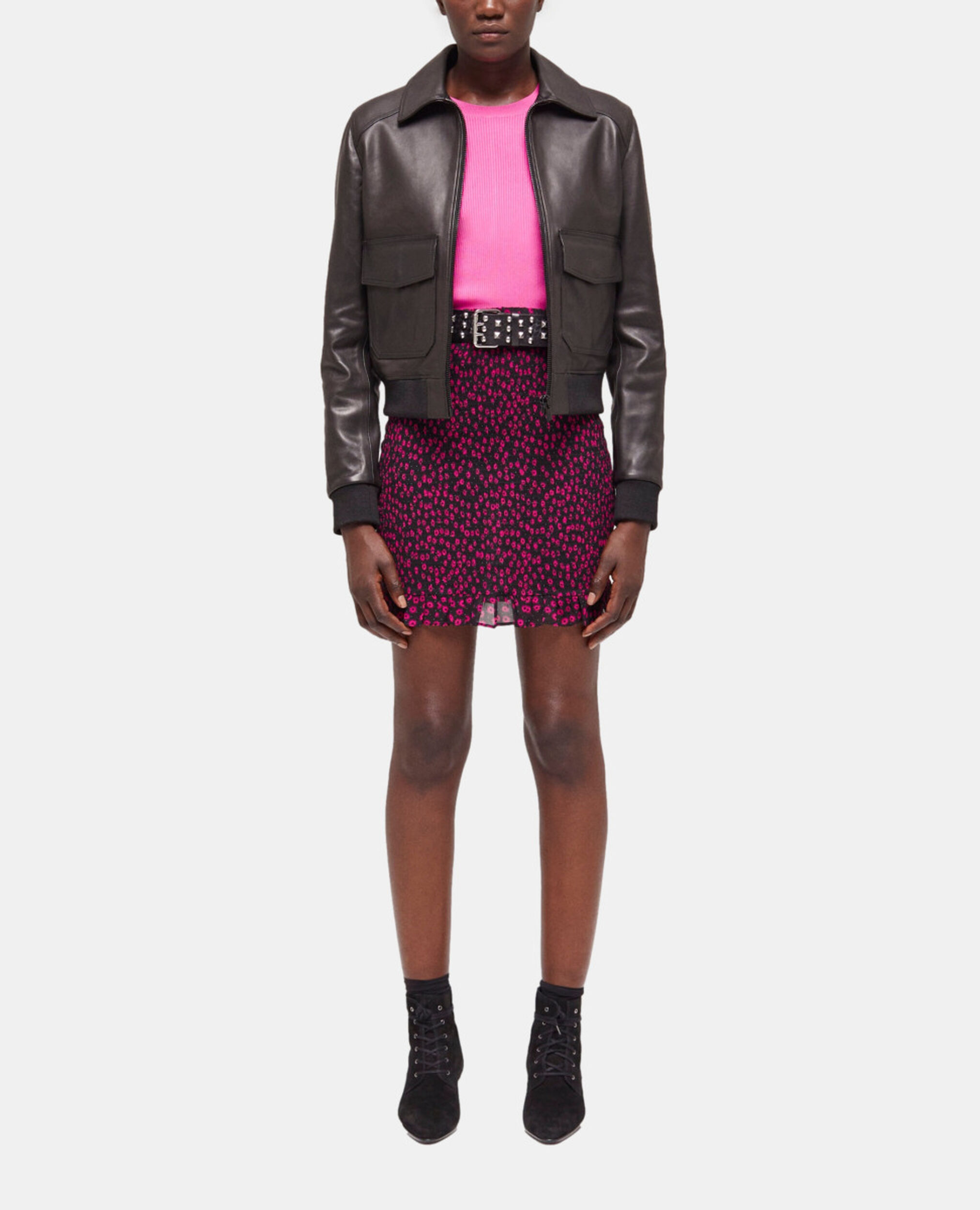 Black leather jacket, BLACK, hi-res image number null