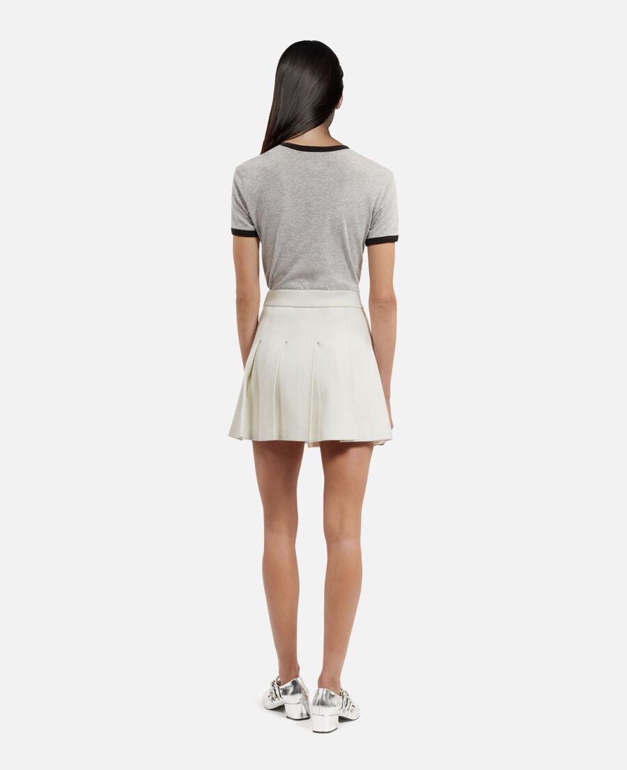 The Kooples WOMEN ECRU short ecru pleated skirt