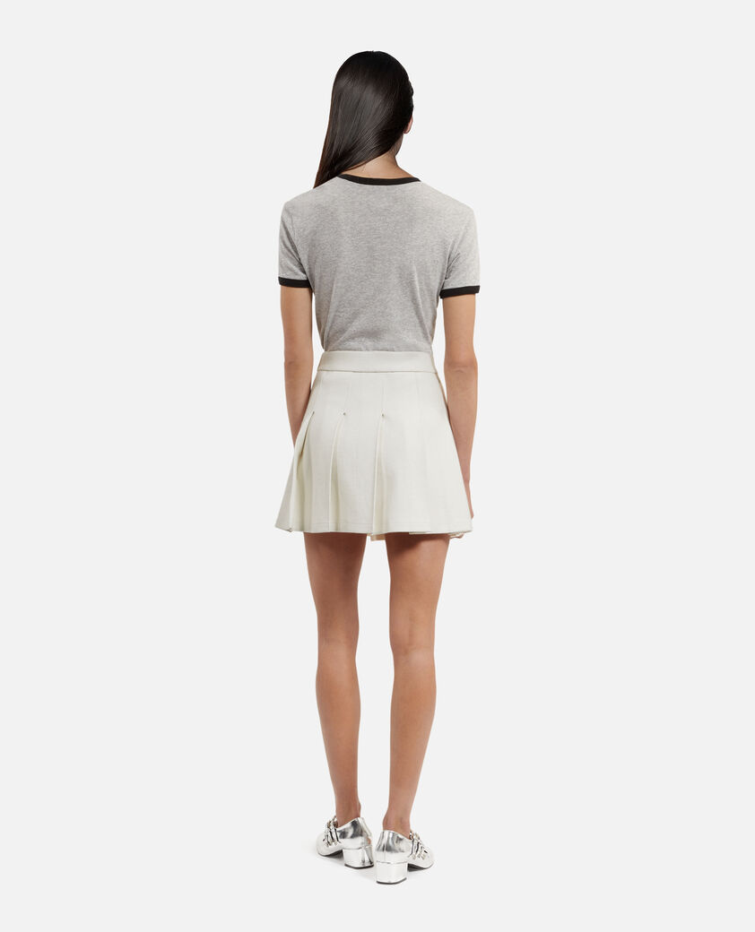 The Kooples DAMEN ECRU kurzer ecrufarbener faltenrock