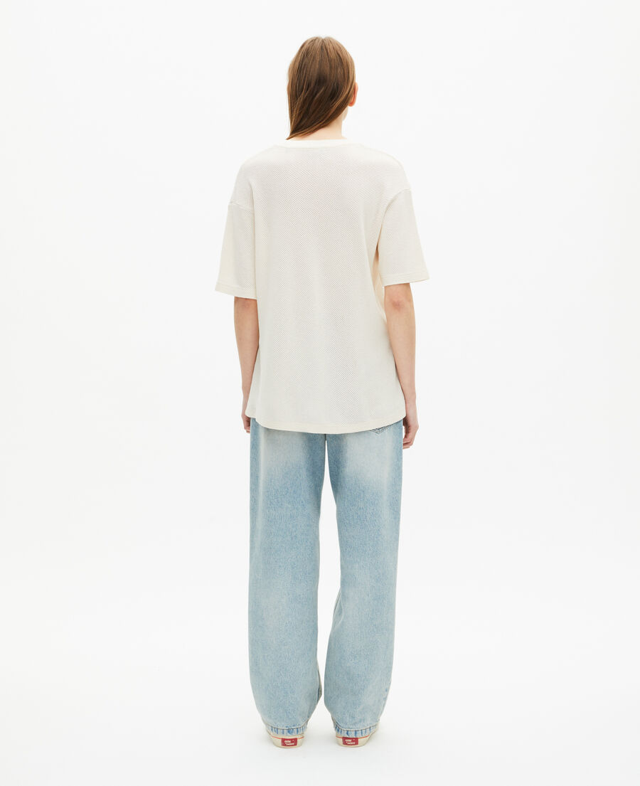 The Kooples F ECRU t-shirt with ecru honeycomb crest