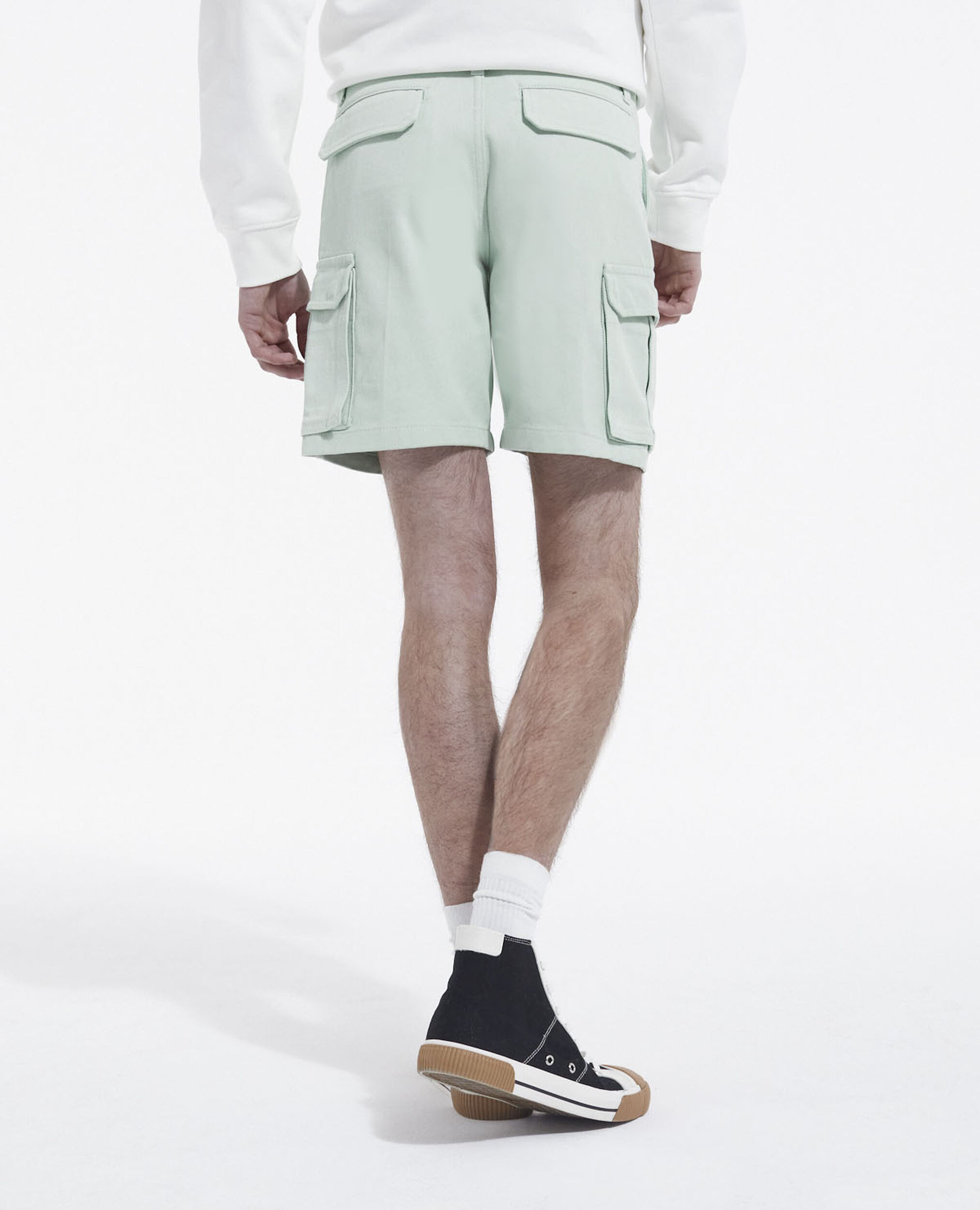 Green organic cotton shorts w/ cargo pockets, GREEN WATER, hi-res image number null