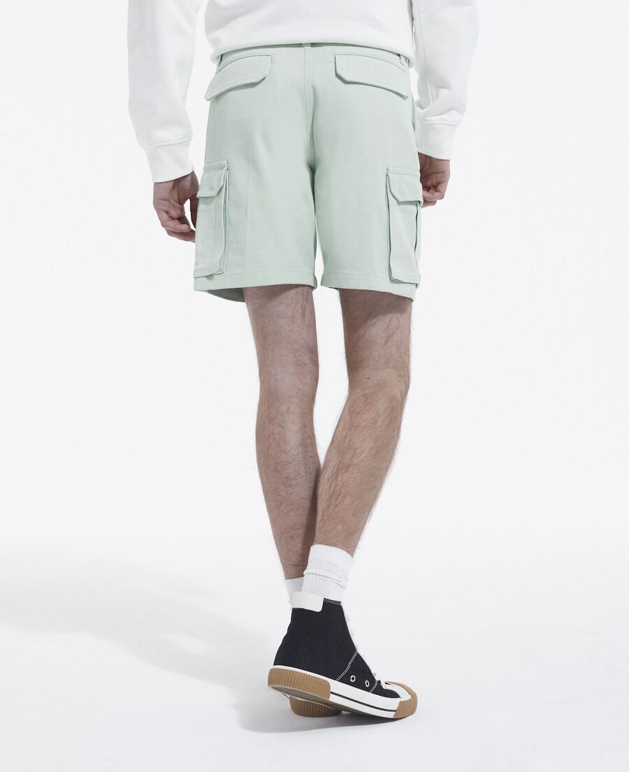 green organic cotton shorts w/ cargo pockets
