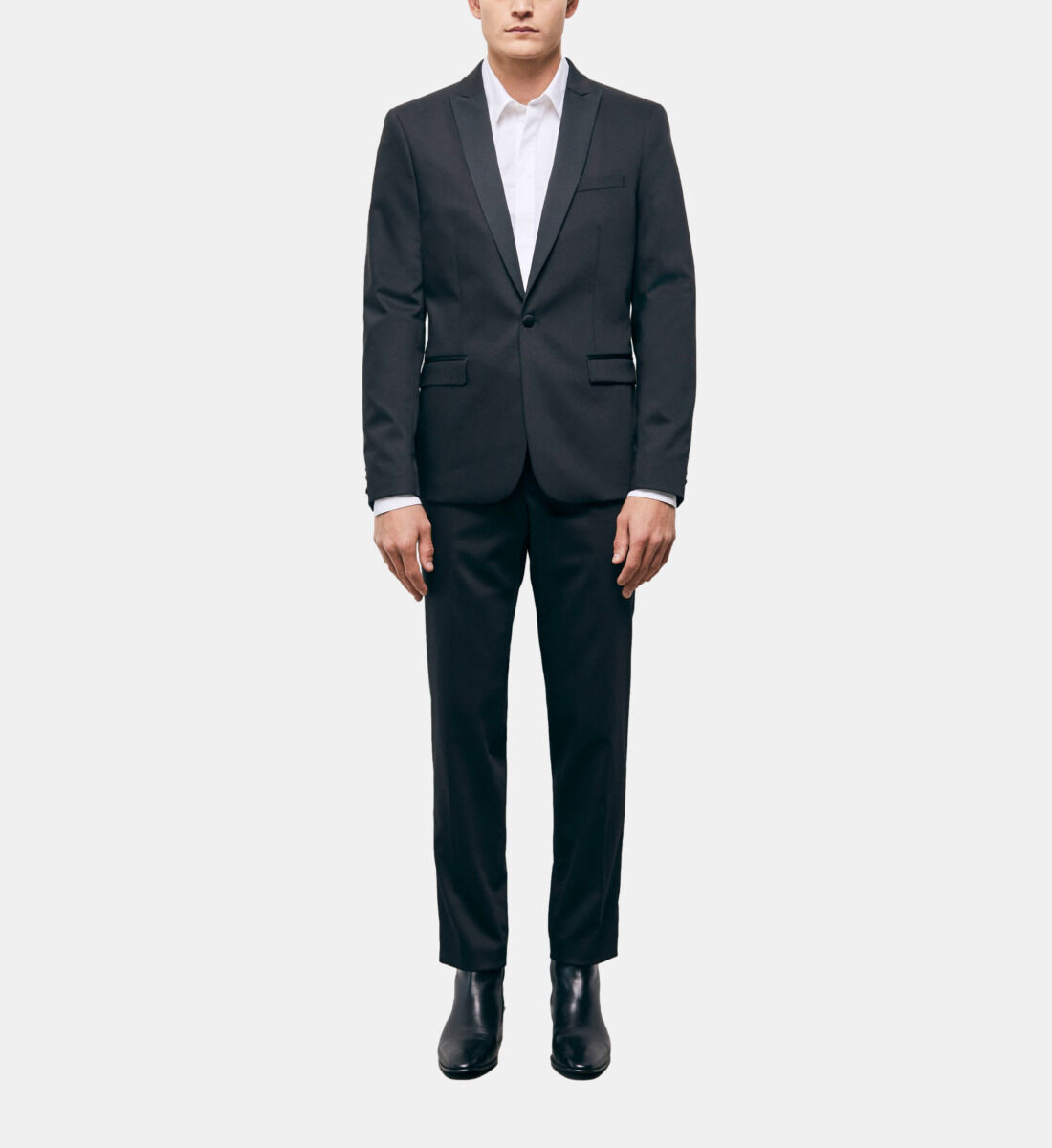 Black wool tuxedo jacket