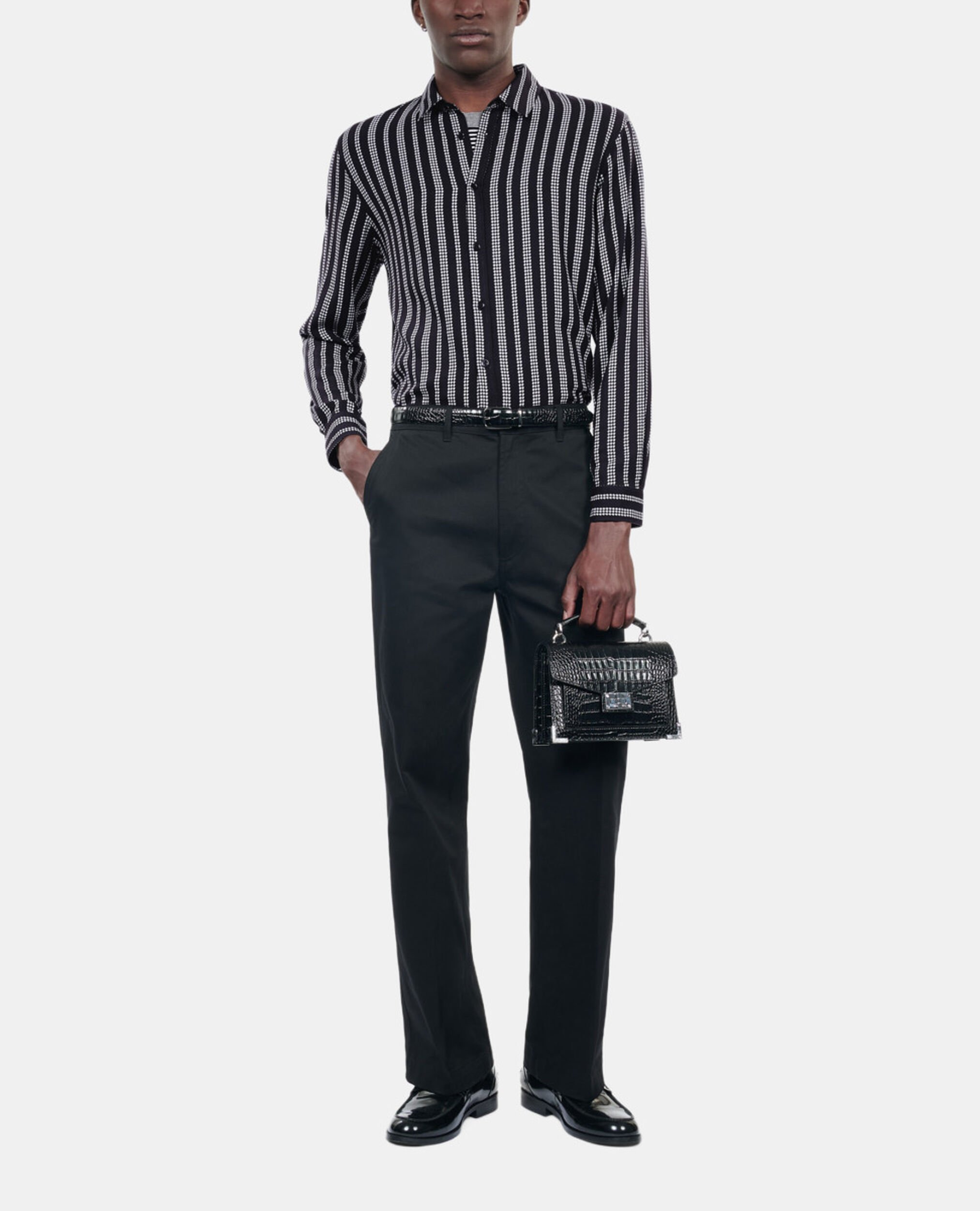 Printed shirt, BLACK WHITE, hi-res image number null