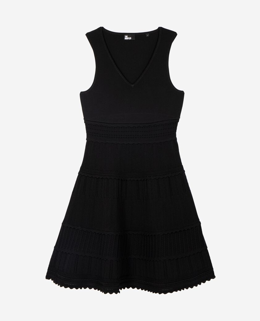 The Kooples FEMME BLACK robe courte en maille noire