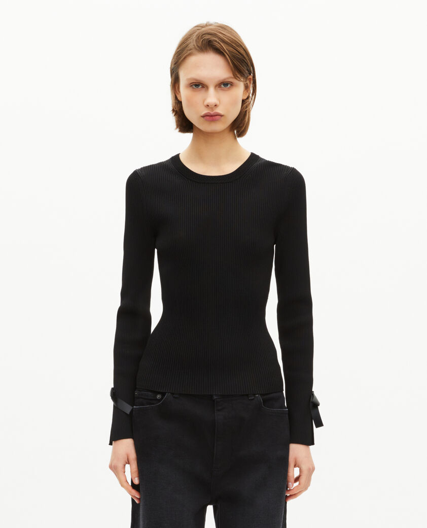 The Kooples FEMME BLACK pull avec rubans noir