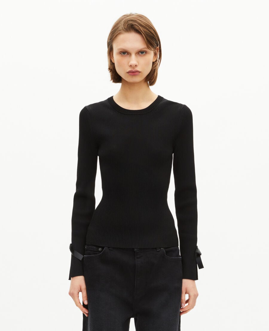 The Kooples F BLACK sweater with black ribbons