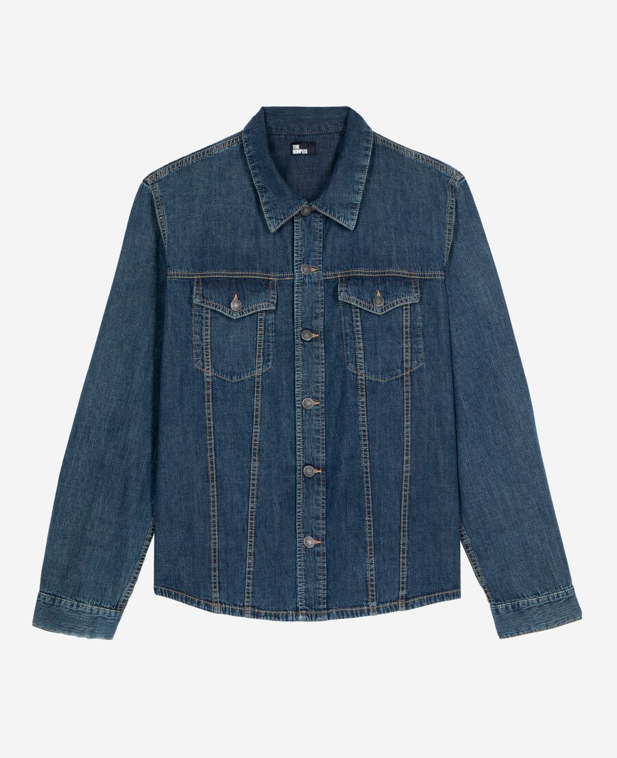 The Kooples H MEDIUM BLUE long-sleeved denim shirt