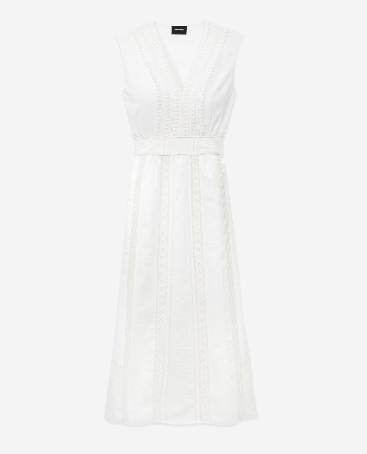 Ecru embroidered sleeveless dress The Kooples