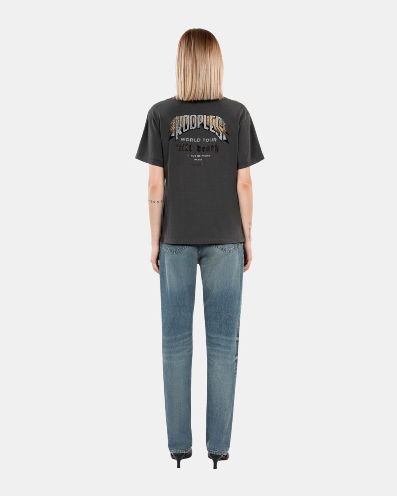 The Kooples FEMME CARBONE t-shirt avec sérigraphie gris