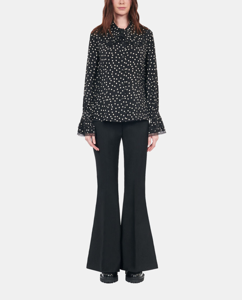 The Kooples FEMME BLACK WHITE chemise &agrave; pois noire