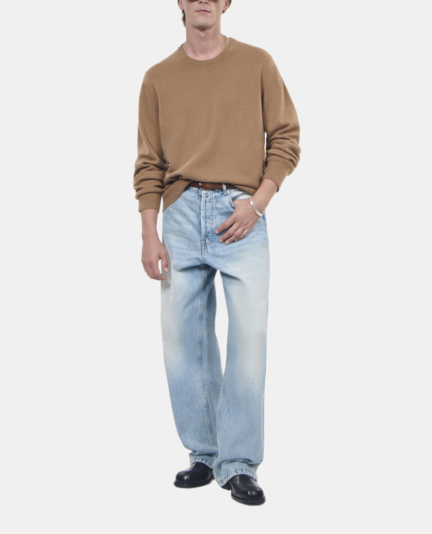 The Kooples HOMME DARK CAMEL pull en cachemire camel
