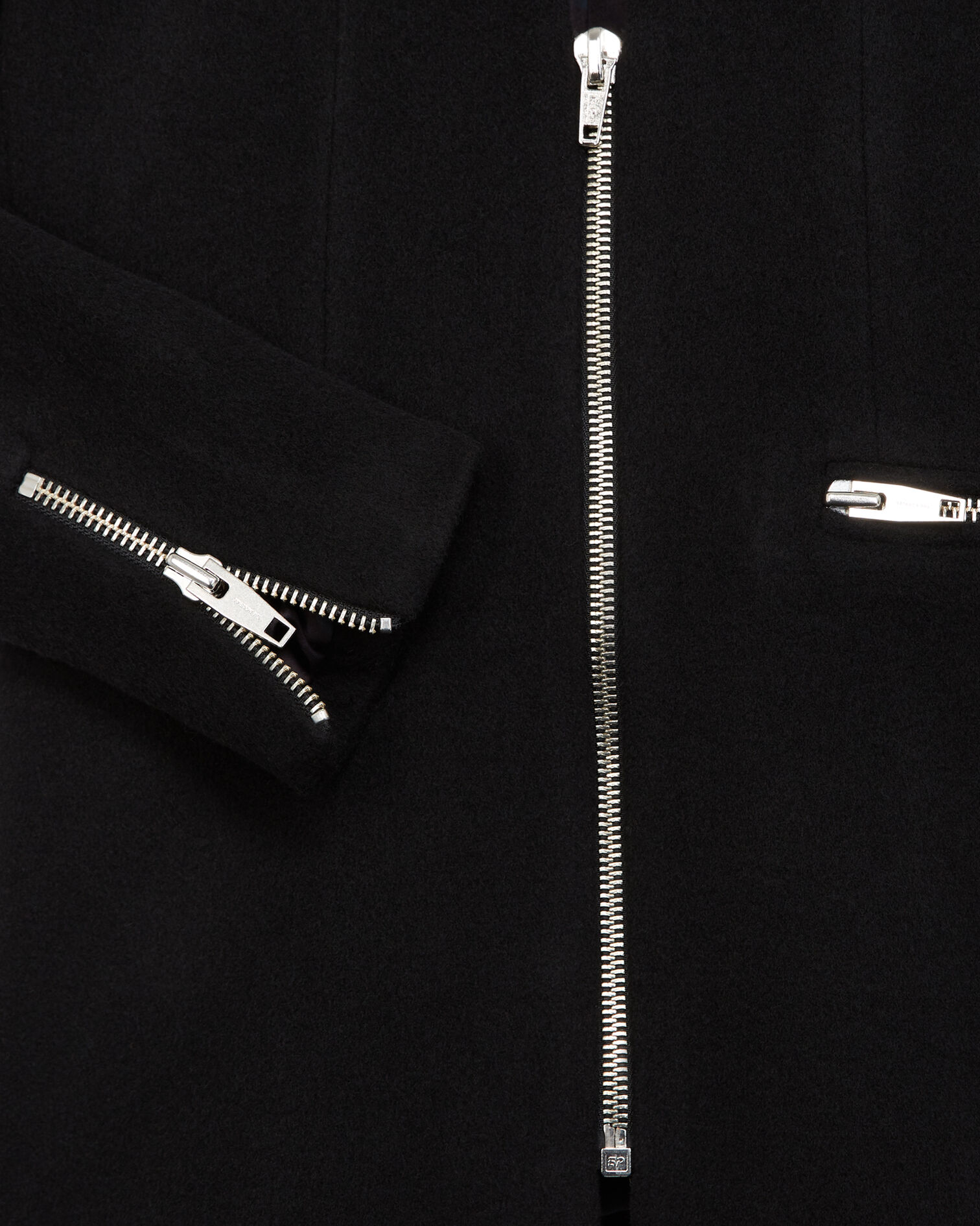 Veste noire laine cachemire zippée, BLACK, hi-res image number null