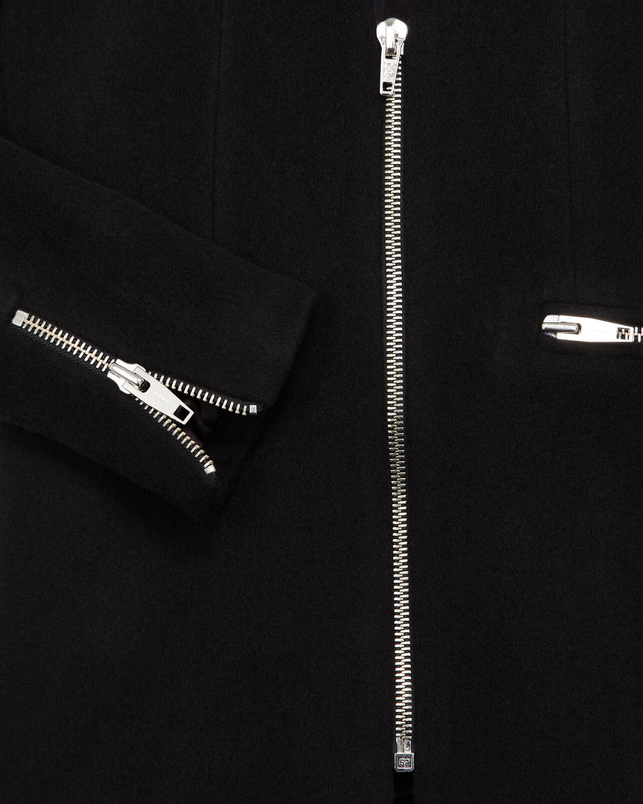 The Kooples FEMME BLACK veste noire laine cachemire zippée
