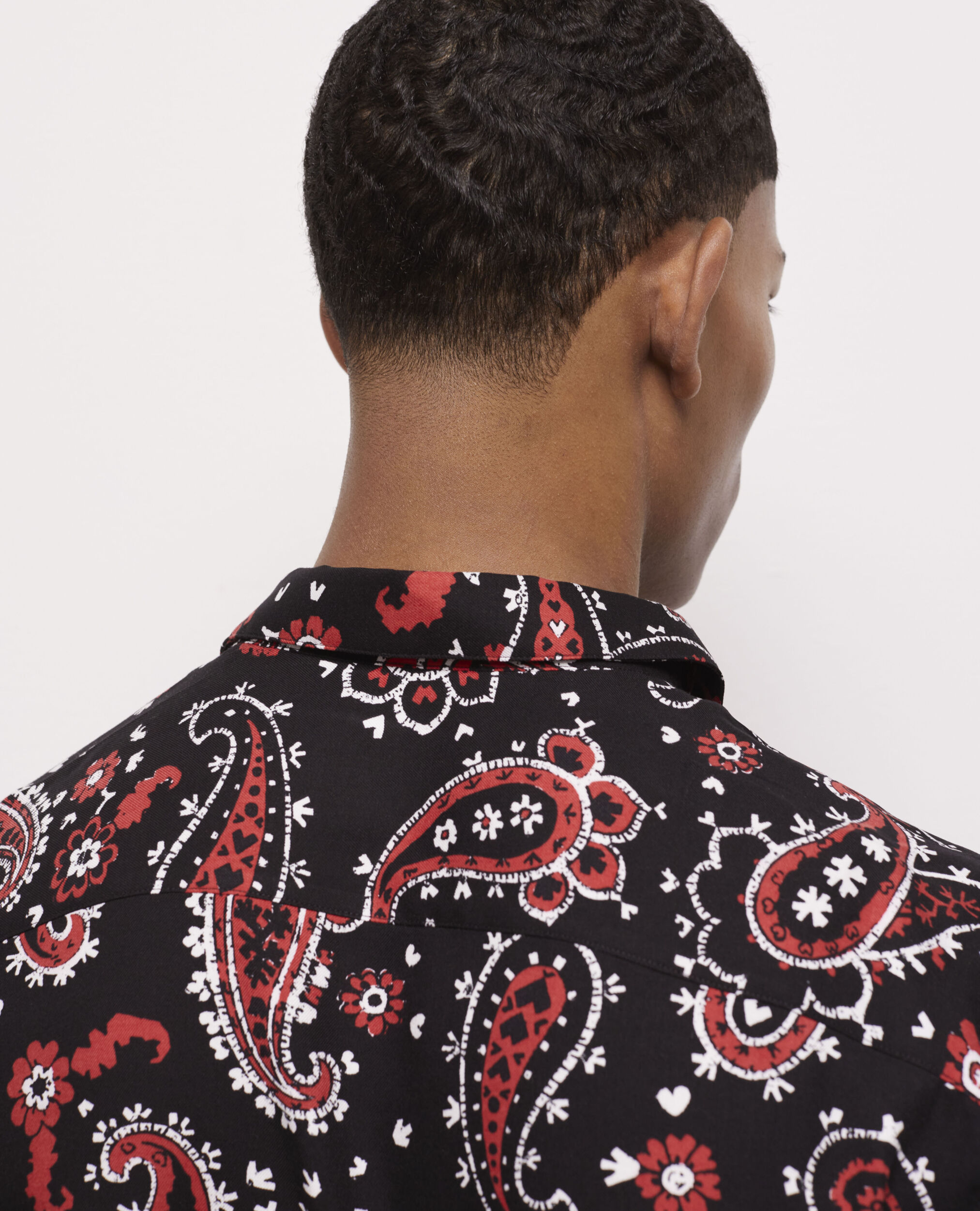 Printed shirt, BLACK - RED, hi-res image number null