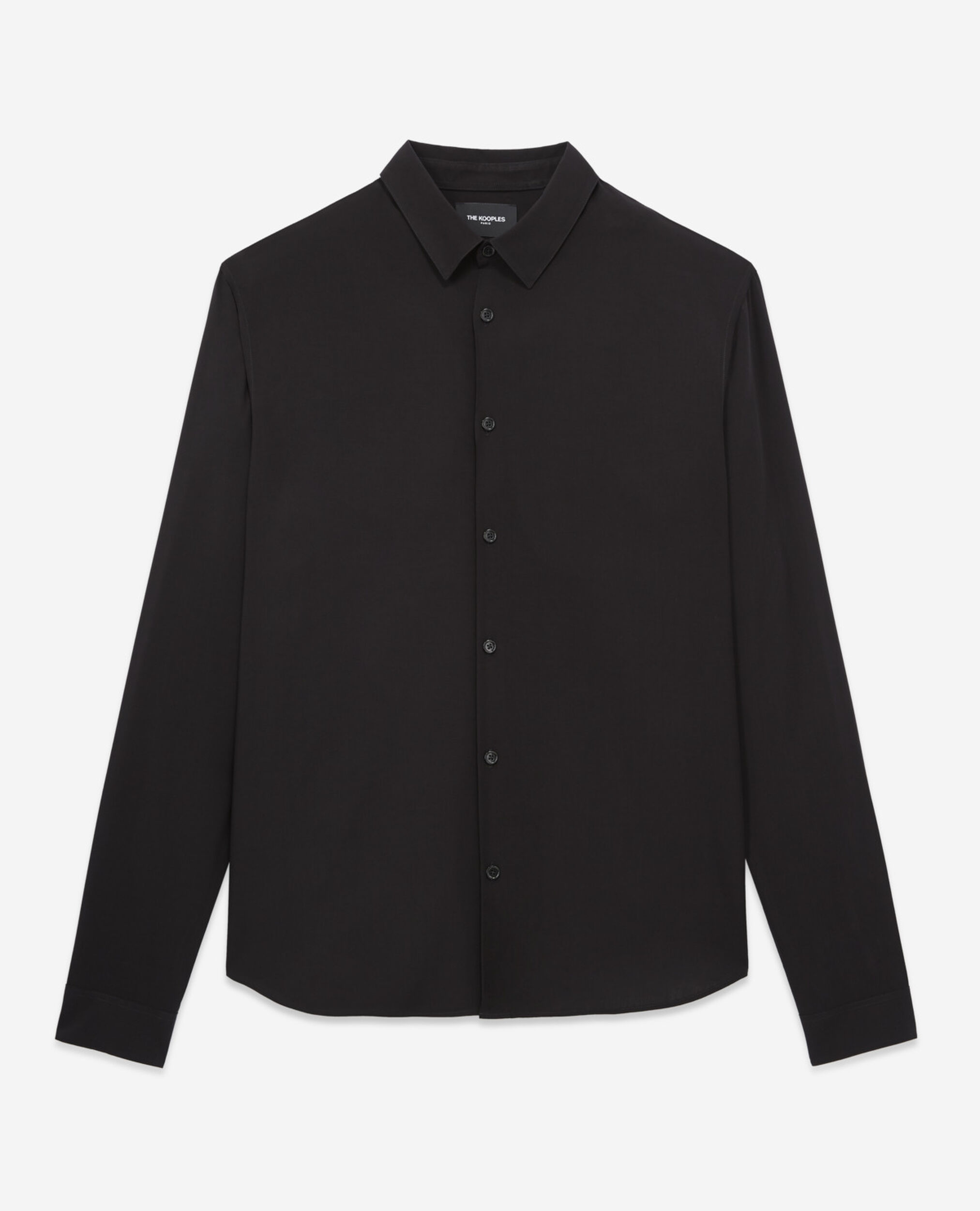 Classic-collar shirt, BLACK, hi-res image number null