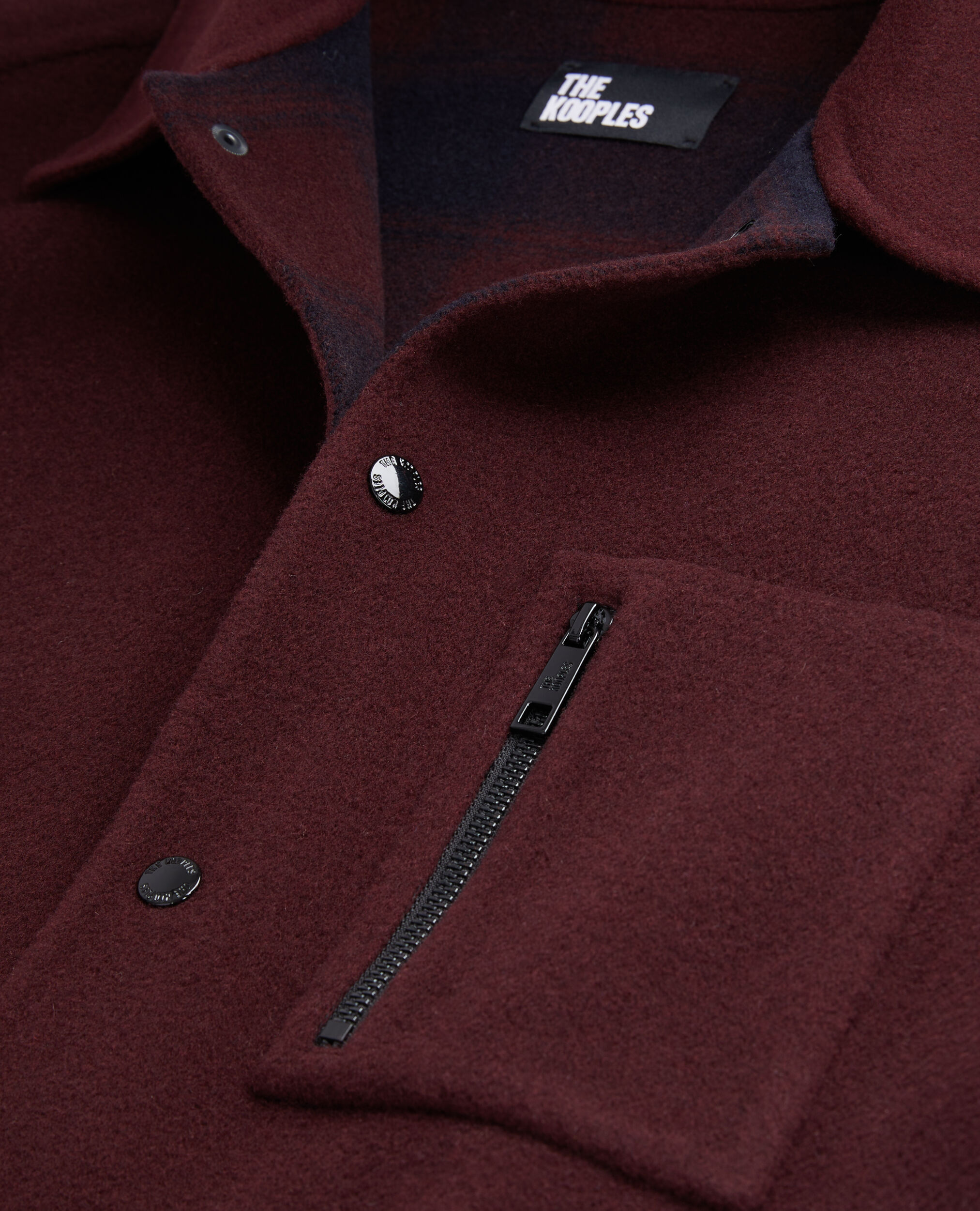 Burgundy wool-blend overshirt jacket, BORDEAUX / NAVY, hi-res image number null