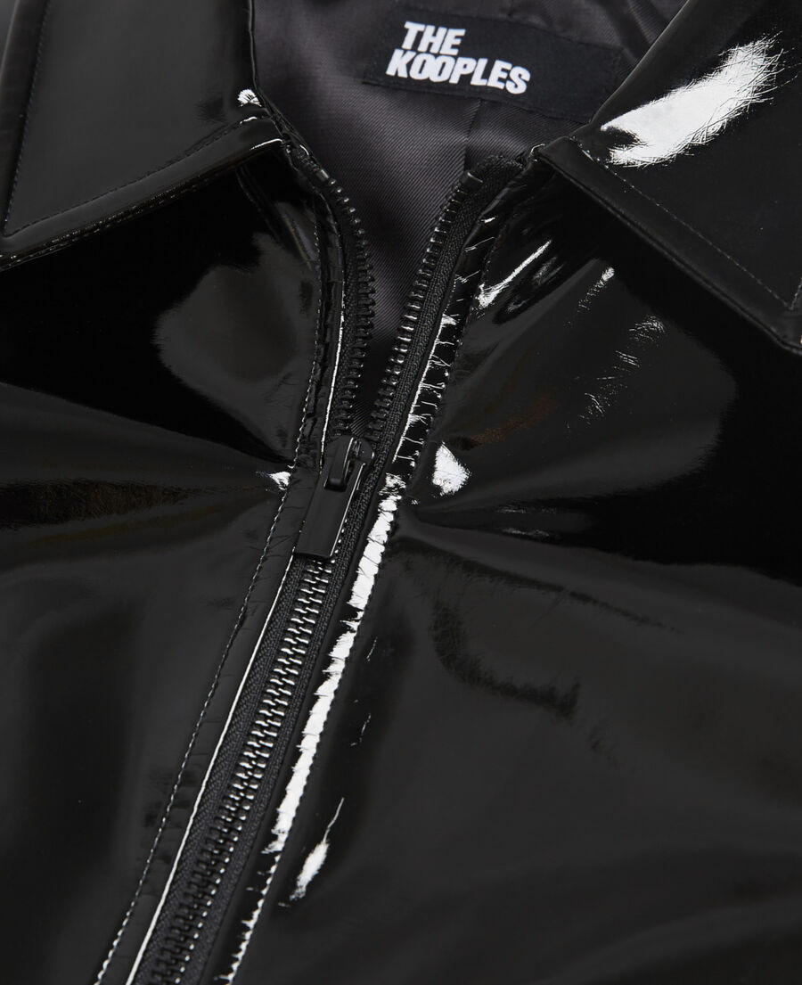 short black vinyl jacket