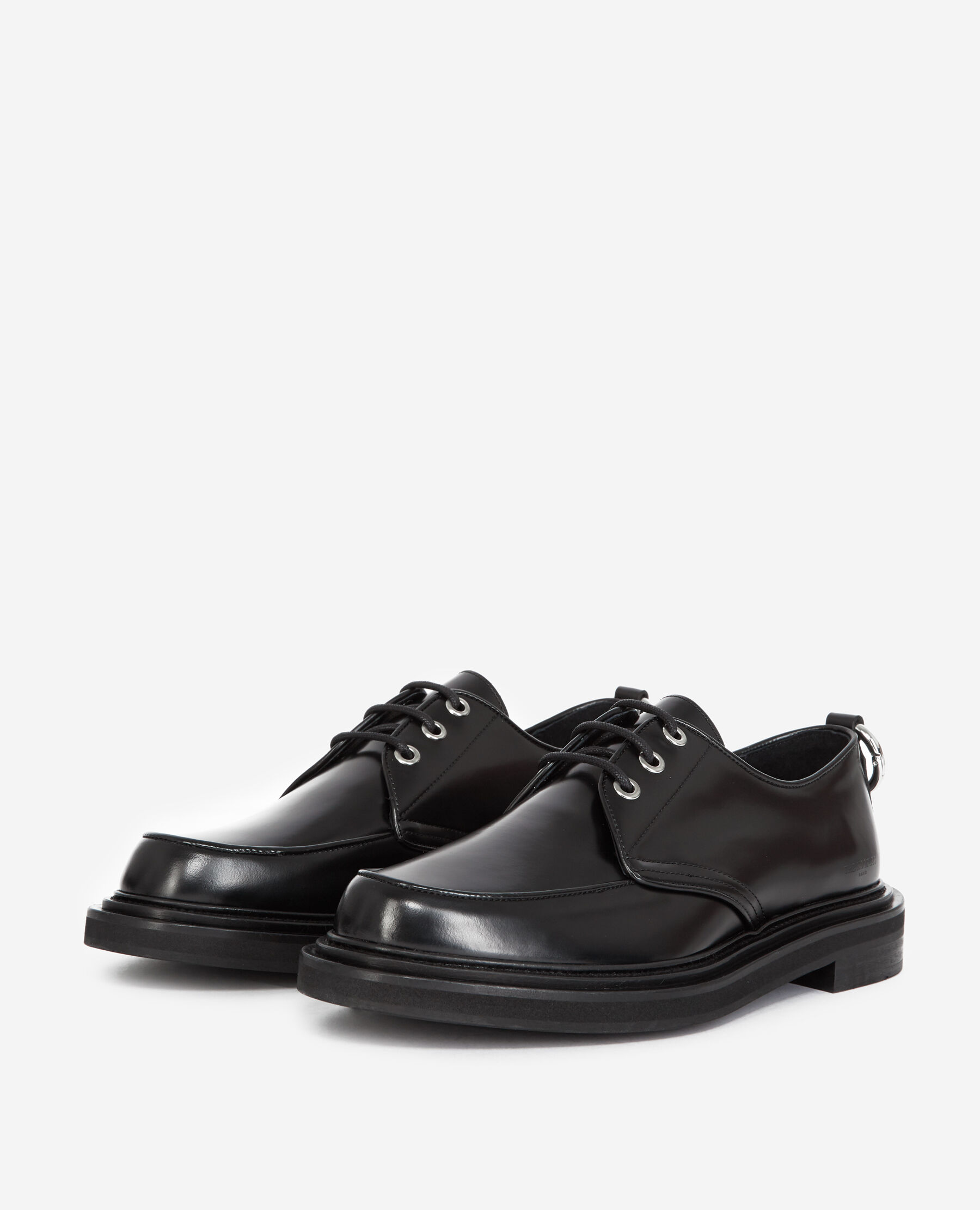 Black derbies in leather with thick sole The Kooples