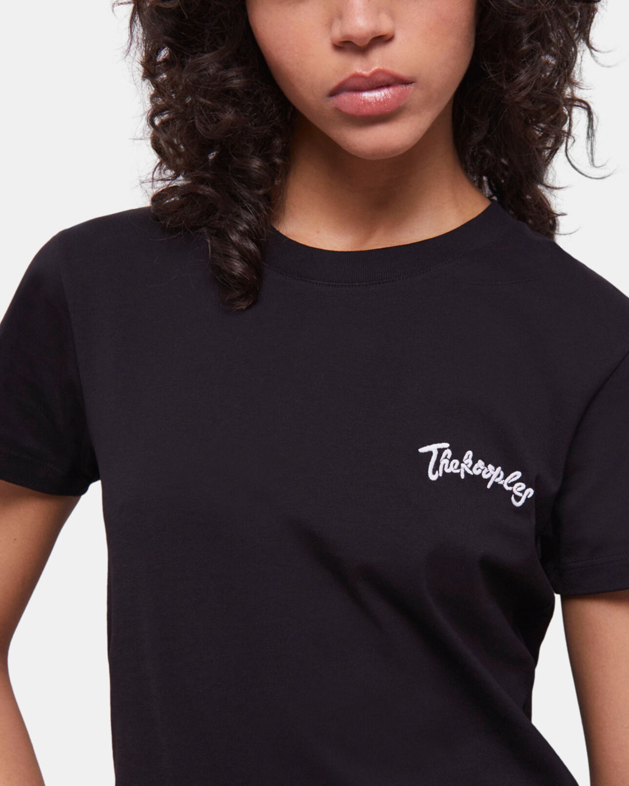 The Kooples FEMME BLACK t-shirt femme noir avec broderies