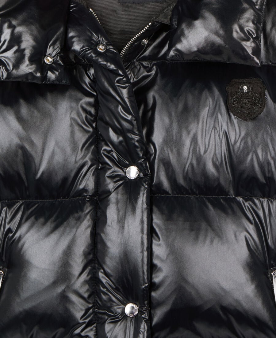 The Kooples WOMEN BLACK black down jacket with detachable sleeves