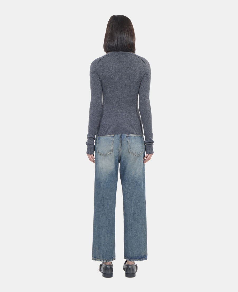 The Kooples F ANTHRACITE MELANGE grey cashmere sweater