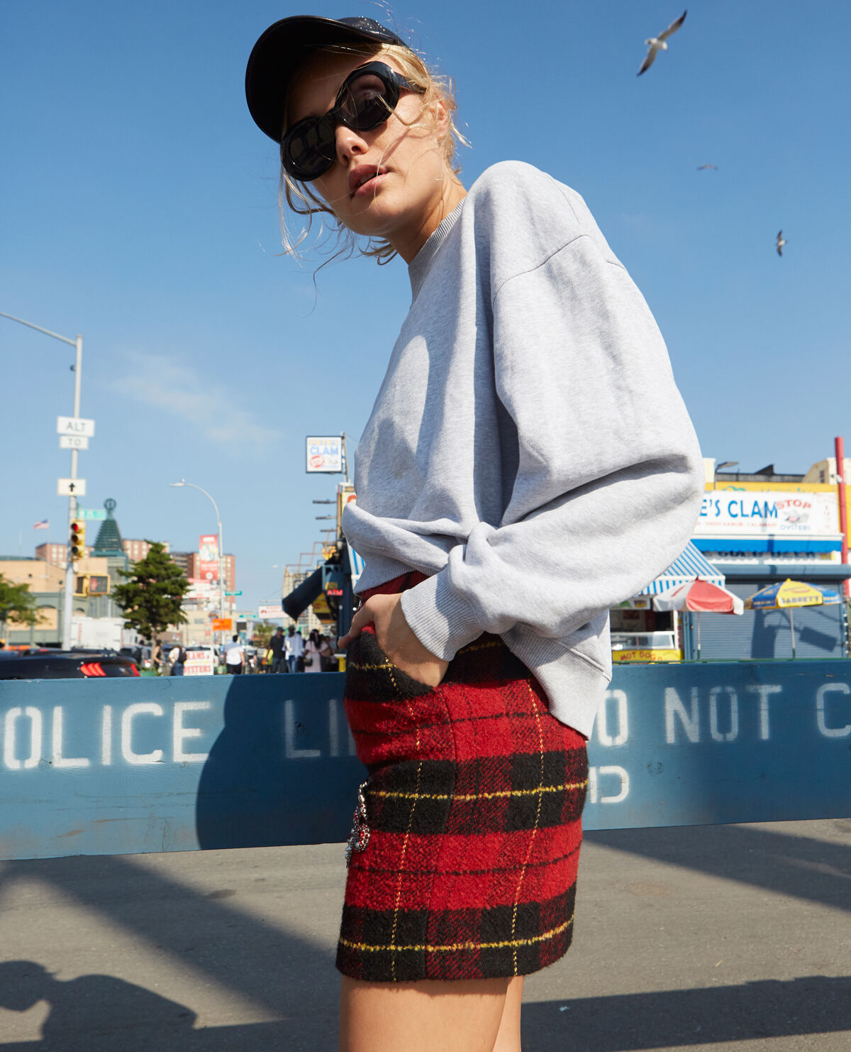 Tartan tweed skirt