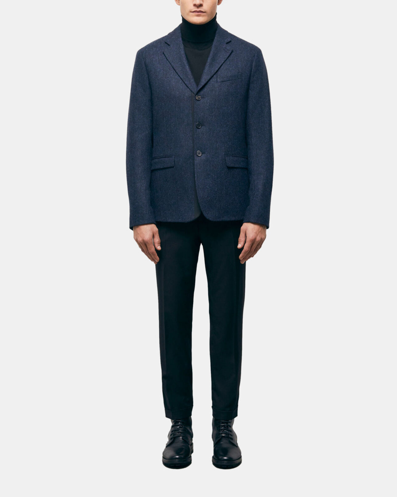 The Kooples MEN NAVY blue patterned wool jacket