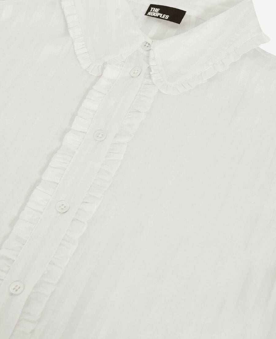 The Kooples WOMEN WHITE white silk ruffled shirt