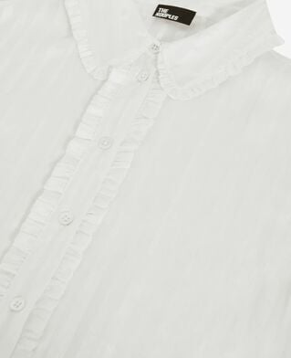 The Kooples WOMEN WHITE white silk ruffled shirt